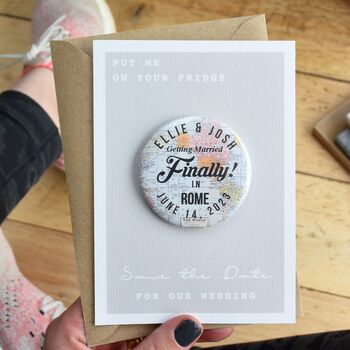 Save The Date 'Finally' Vintage Style Magnet, 6 of 6
