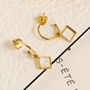 Moonstone Square Drop Earrings 18ct Gold Vermeil Plated, thumbnail 1 of 2