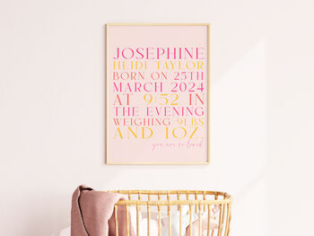 Personalised New Baby Gift, Keepsake Print | Typography, 7 of 7