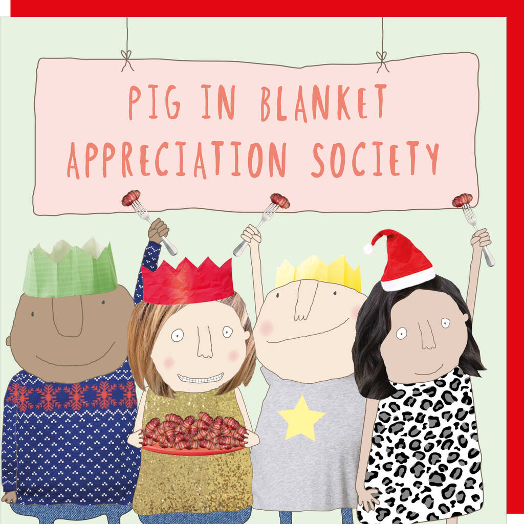 Pigs In Blankets Society Christmas Card By Rosie Made A Thing