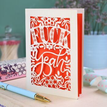 Fuck Yeah Papercut Congratulations Card, 3 of 6