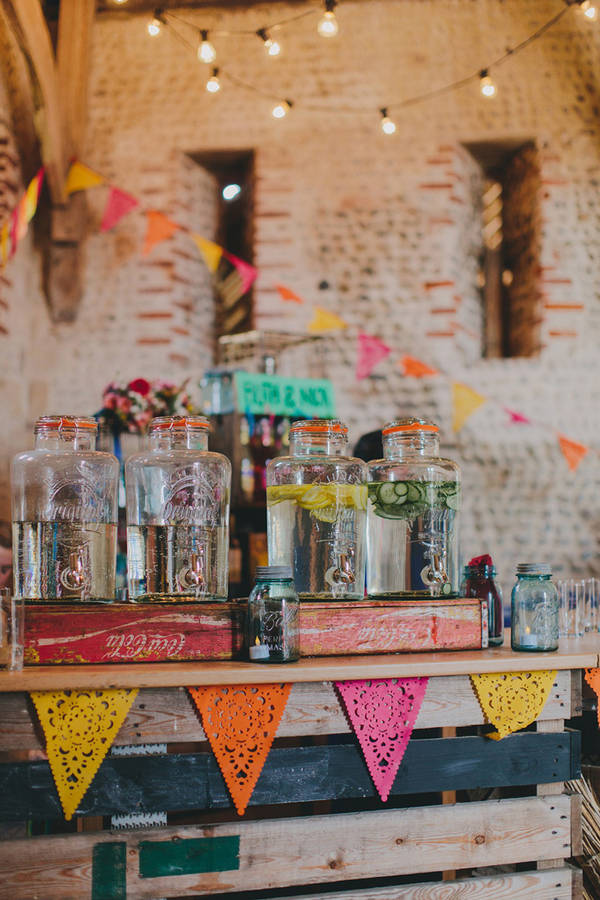 Bright Pink, Yellow and Orange Party Venue Bunting