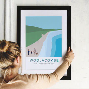 Personalised Woolacombe Beach Family Art, 2 of 8