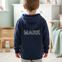 Personalised Kids Navy Hoodie Embroidered Name Gift, thumbnail 1 of 5