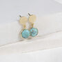 Salina Chrysocolla And Gold Plated Disc Earrings, thumbnail 1 of 4