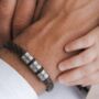 Mens Leather Bracelet With Kids Names, Birthday Gift For Him, thumbnail 1 of 6