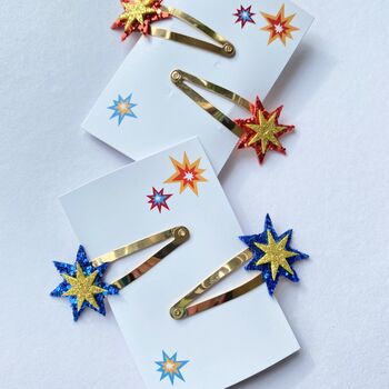 Gold Glitter Star Hair Clips, 5 of 11