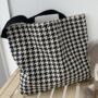 Monochrome Checkered Large Shoulder Book Bag, thumbnail 2 of 7