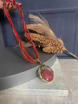 Red Braided Statement Necklace, 5 of 7