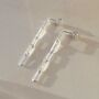 Sterling Silver Hammered Paperclip Stud Earrings, thumbnail 3 of 5