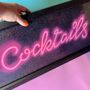 ‘Cocktails’ Reverse Glass Faux Neon Wall Art, thumbnail 1 of 9