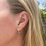 The T Bar Green Onyx Hoop Earrings, Silver, thumbnail 3 of 6