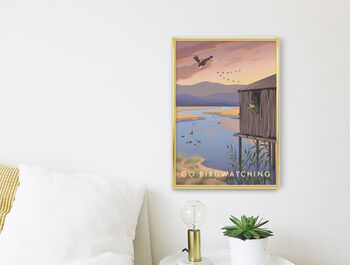 Go Birdwatching Travel Poster Art Print, 2 of 8