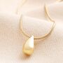 Stainless Steel Teardrop Necklace In Gold, thumbnail 1 of 2