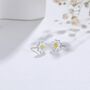Enamel Daisy Flower Stud Earrings In Sterling Silver, thumbnail 4 of 11