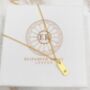 18 K Gold Vermeil White Sapphire Dog Tag Necklace, thumbnail 4 of 5