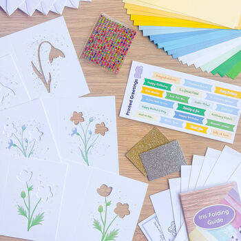 Mini Wildflowers Card Making Kit | Beginner Iris Fold Craft, 2 of 9