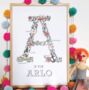 Personalised Name Line Drawn Letter Print, thumbnail 1 of 10