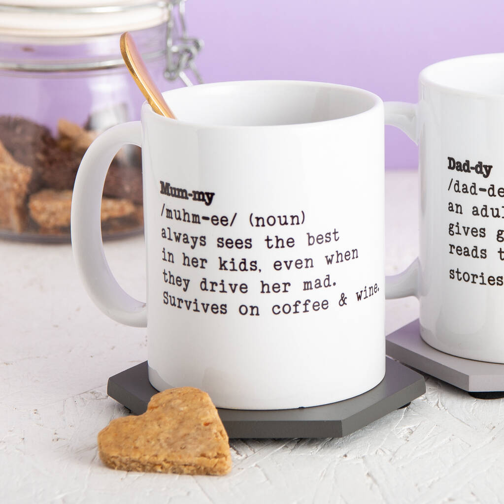 Personalised Mummy And Daddy Definition Mug Gift Set By The Gifting Knot