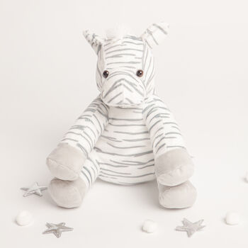 Gift Boxed Grey And White Soft Zebra Toy, 4 of 5