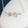Molten Sterling Silver Opal Duo Necklace, thumbnail 1 of 11
