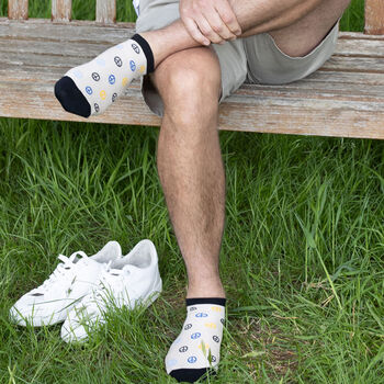 Peace Beige And Retro Brown Men's Trainer Socks Bundle, 6 of 8
