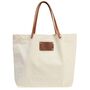 Natural Canvas Large Tote Bag With Leather Handles, thumbnail 2 of 3
