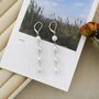 Cassie Ivory Silver Pearl Waterfall Charm Gift Earrings, thumbnail 1 of 4