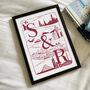 Personalised Couple's Initials Illustrated Travel Print, thumbnail 5 of 12