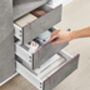 Sideboard Modern Storage Cabinet Drawers Concrete Grey, thumbnail 4 of 7