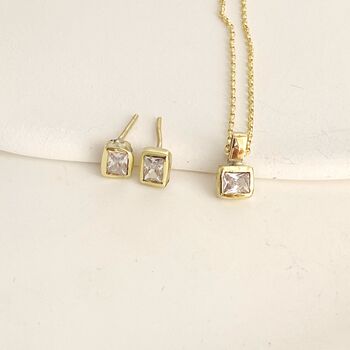 Emerald Cut Diamond Earrings, 5 of 8