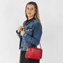 Vivid Red Leather Personalised Crossbody Handbag, thumbnail 1 of 12