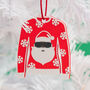 Christmas Jumper Tree Decoration Santa, thumbnail 2 of 4