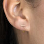 Sterling Silver Pull Through Bar Hoop Earrings, thumbnail 1 of 7