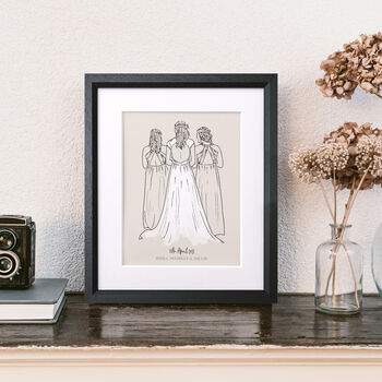 Personalised Monochrome Wedding Or Anniversary Sketch, 2 of 5