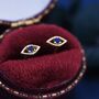 Sterling Silver Tiny Evil Eye Stud Earrings, thumbnail 3 of 9