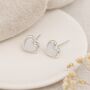 Sterling Silver Mother Of Pearl Heart Stud Earrings – 8mm, thumbnail 1 of 10