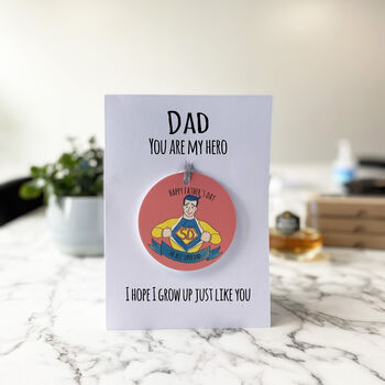 Personalised Father's Day Super Hero Card With Medal, 7 of 12