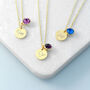 Personalised Gold Plated Birth Crystal Disc Necklace, thumbnail 1 of 12