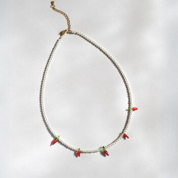 Chilli Pearl And Fruit Charm Necklace Set Of Two, 5 of 5