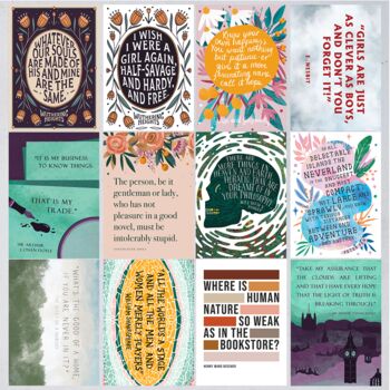 Set Of Twelve Classic Book Quote Postcards 2022 Edition, 2 of 4