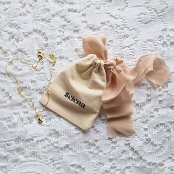 Tiny Initial Gold Vermeil Necklace With Personalised Gift Pouch, 3 of 12