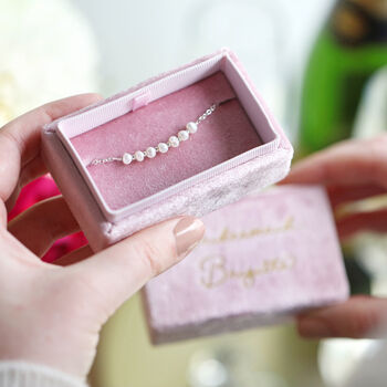 Personalised Engraved Pink Velvet Bracelet Box, 2 of 8