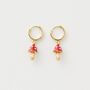 Fable Enamel Mushroom Huggie Earrings, thumbnail 1 of 6