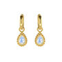 June Birthstone Moonstone Gold Plated Huggie Hoop Earrings, thumbnail 2 of 12