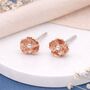 Sterling Silver And Rose Gold Poppy Flower Stud Earrings – 7mm, thumbnail 1 of 9