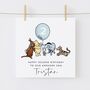 Personalised Winnie The Pooh + Friends Grandson 1st Birthday Card *Age Options, thumbnail 2 of 3
