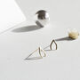 Mini Wishbone 18ct Gold Sterling Silver Studs In A Box, thumbnail 7 of 9