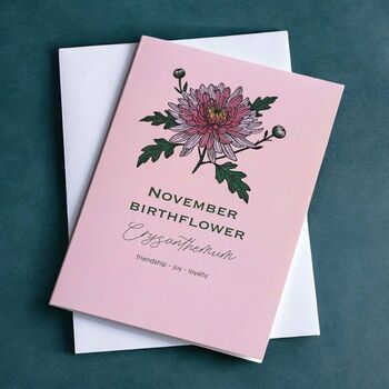November Birth Flower Crysanthemum Card, 2 of 2