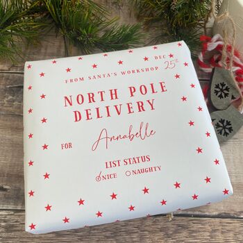 North Pole Special Delivery Personalised Wrapping Paper, 9 of 9